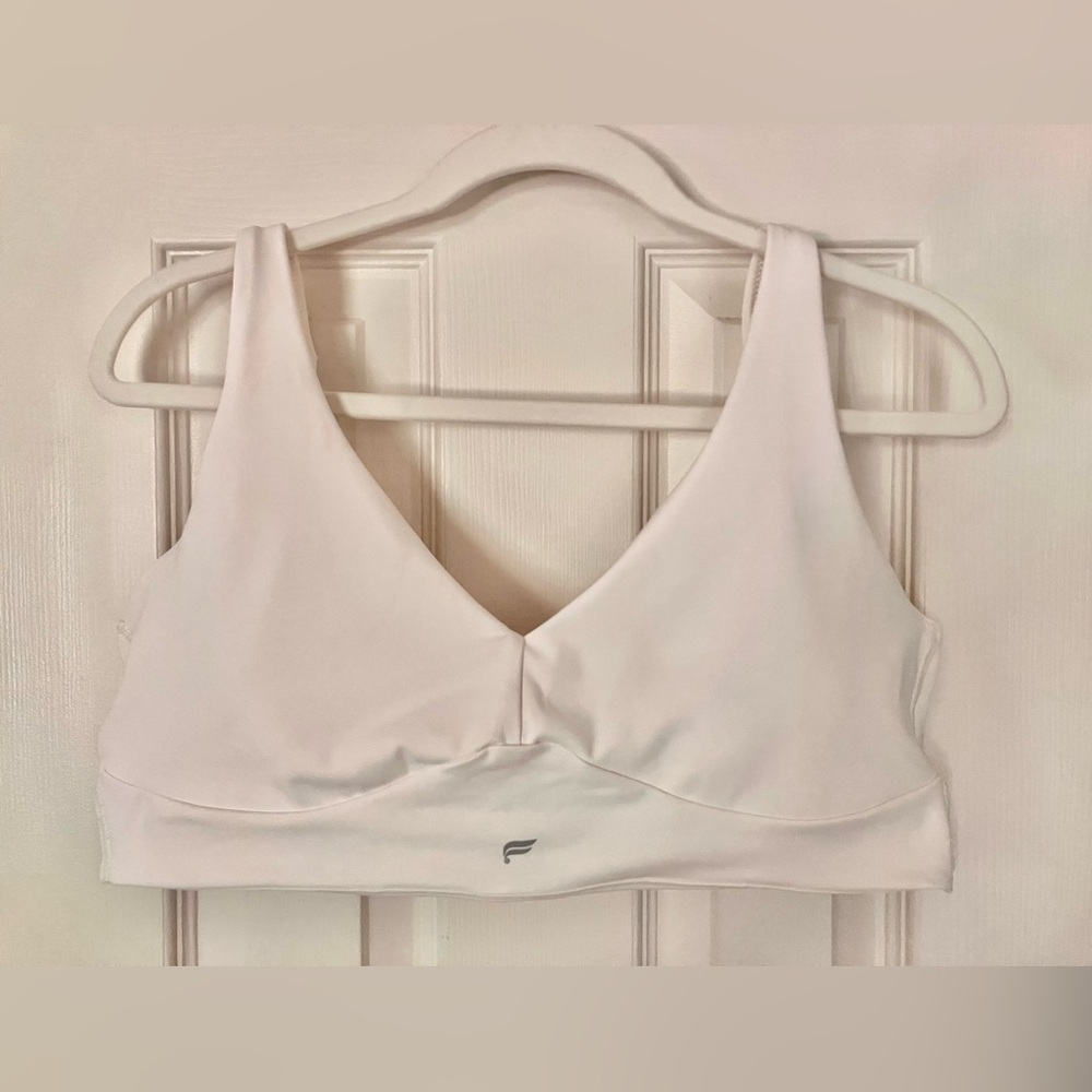Fabletics PureLuxe Longline Low Impact Bra in Bone
